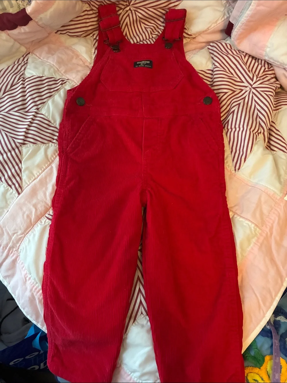 Oshkosh B’gosh Red Corduroy Overalls NWOT Sz 3T